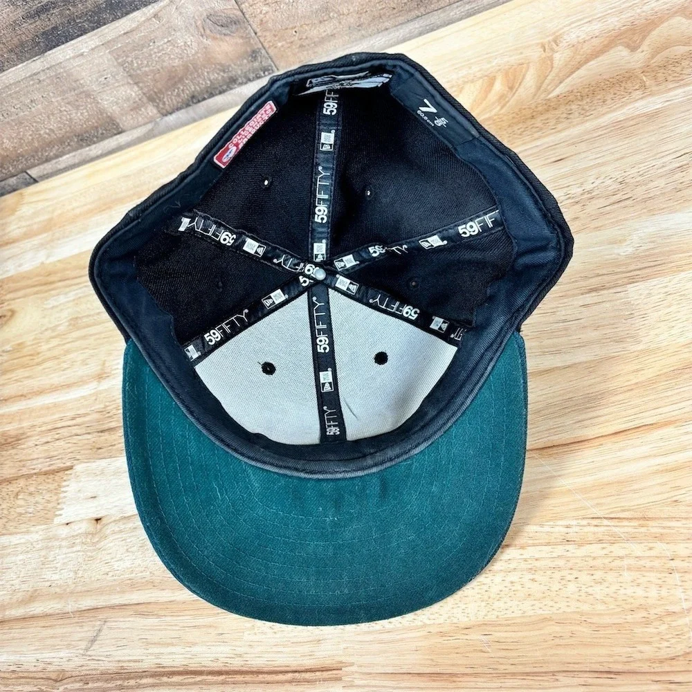 New Era Baylor Bears Fitted Cap Hat Size 7 3/8 Black‎ Green NCAA